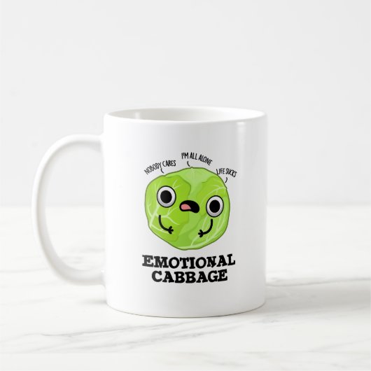 Emotional Cabbage Funny Veggie Pub Kaffeetasse (Links)