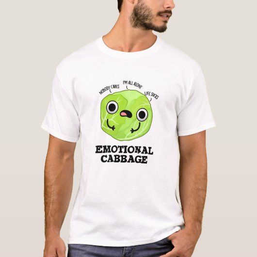 Emotional Cabbage Funny Veggie Pub T-Shirt (Vorderseite)