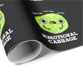 Emotional Cabbage Funny Veggie Pun Dark BG Geschenkpapier (Rolleneckpunkt)