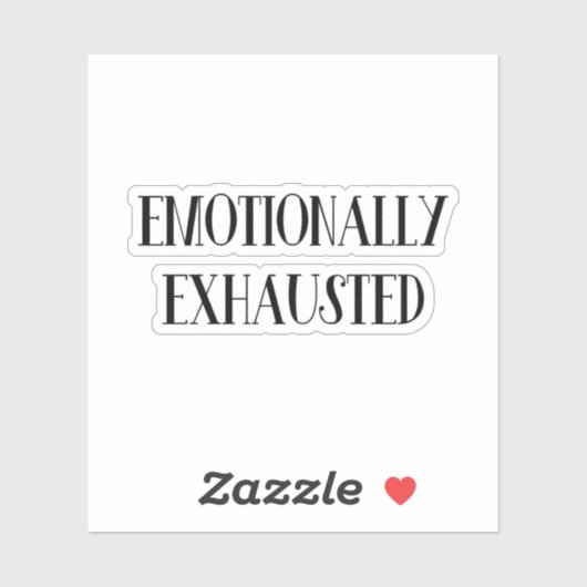 emotional erschöpft aufkleber (Blatt)