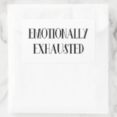 emotional erschöpft rechteckiger aufkleber (Tasche)