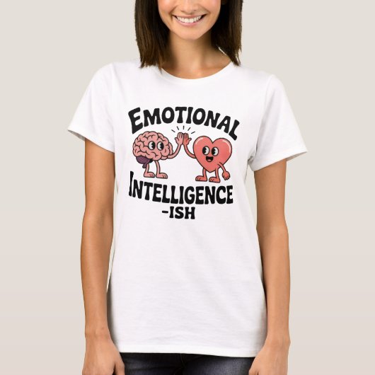Emotional Intelligence-ish | Funny Brain-Heart T-Shirt (Vorderseite)