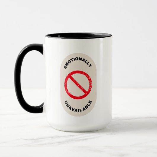 "Emotional nicht verfügbar" Tasse (Links)