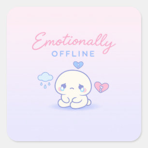 Emotional Offline Ästhetik Introvertiert Quadratischer Aufkleber