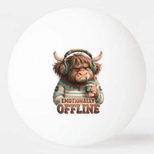Emotional Offline Highland-Kuh-Grafik Tischtennisball