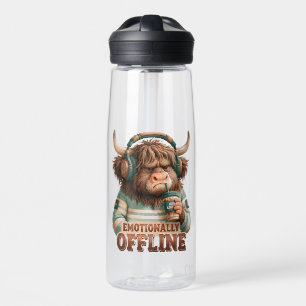 Emotional Offline Highland-Kuh-Grafik Trinkflasche