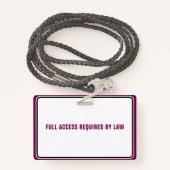 Emotional Support Animal ID Therapy Photo Custom Ausweis (Rückseite mit Schlüsselband)