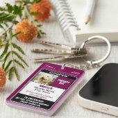 Emotional Support Animal ID Therapy Photo Custom Schlüsselanhänger (Vorderseite rechts)