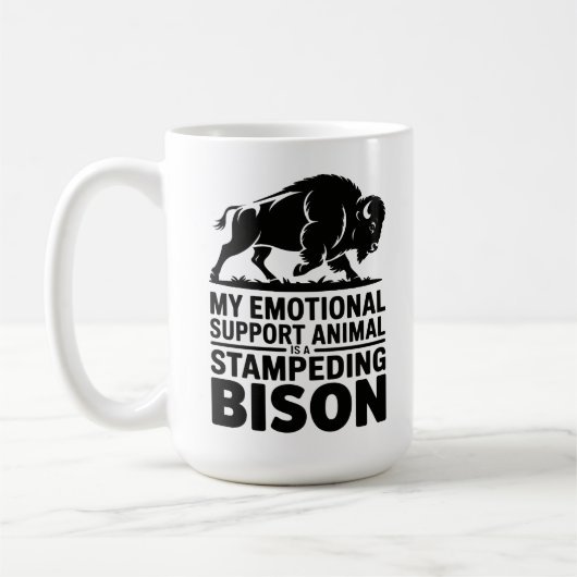 Emotional Support Bison Neurodivergent Humor Kaffeetasse (Links)