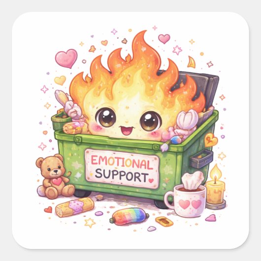 Emotional Support Fire Sticker (Vorderseite)