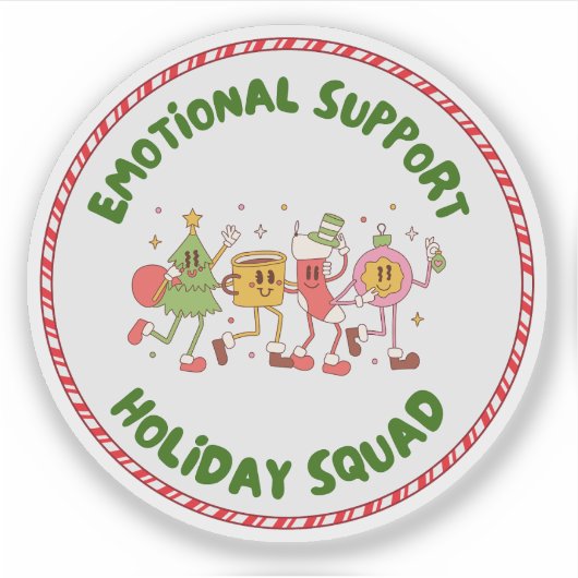 Emotional Support Holiday Squad Aufkleber (Vorderseite)