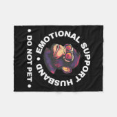 Emotional Support Husband Do Not Pet Monkey Funny Fleecedecke (Vorderseite (Horizontal))