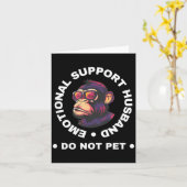 Emotional Support Husband Do Not Pet Monkey Funny Karte (Gelbe Blume)