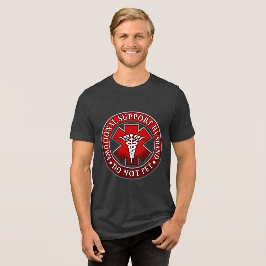 Emotional Support Husband Tri-Blend Shirt (Vorderseite voll)