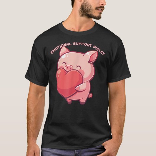 Emotional Support Piglet Cute Kawaii Pig Japanese T-Shirt (Vorderseite)