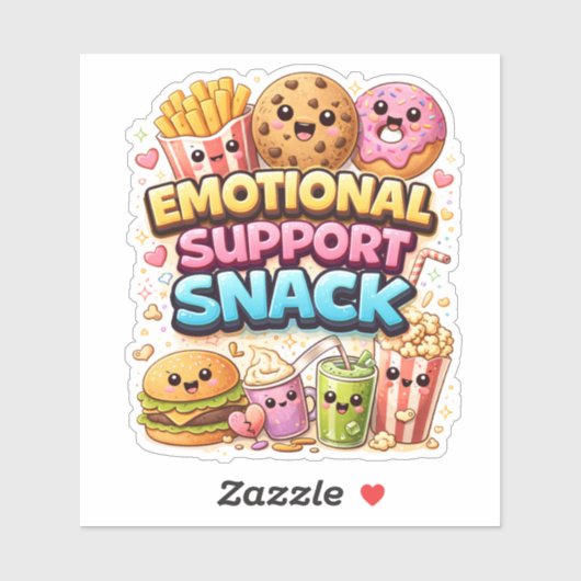 Emotional Support Snack Custom-Cut Vinyl Sticker (Blatt)