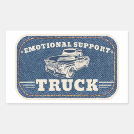Emotional Support Truck Vintage Patch Design Rechteckiger Aufkleber