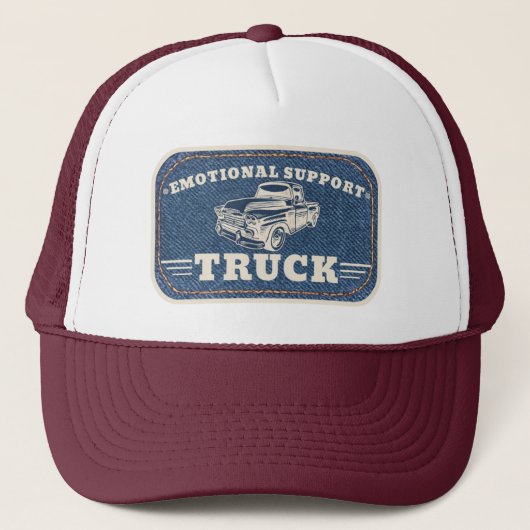 Emotional Support Truck Vintage Patch Design Truckerkappe (Vorderseite)