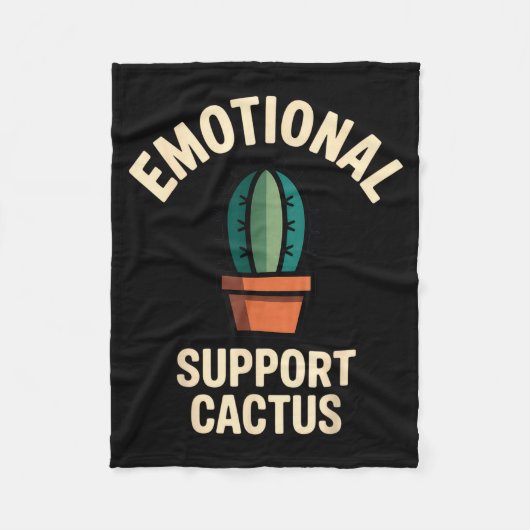 Emotional Suprt Cactus Funny Succulent Humor Outfi Fleecedecke (Vorderseite)