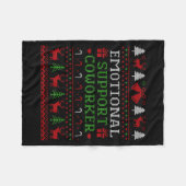 Emotional Suprt Coworker Funny Ugly Christmas Swea Fleecedecke (Vorderseite (Horizontal))