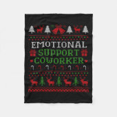 Emotional Suprt Coworker Funny Ugly Christmas Swea Fleecedecke (Vorderseite)