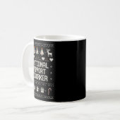 Emotional-suprt Coworker Funny Ugly Christmas Swea Kaffeetasse (Vorderseite Links)