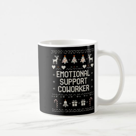 Emotional-suprt Coworker Funny Ugly Christmas Swea Kaffeetasse (Rechts)