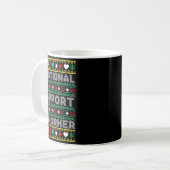 Emotional Suprt Coworker Funny Ugly Christmas Swea Kaffeetasse (Vorderseite Links)