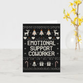 Emotional-suprt Coworker Funny Ugly Christmas Swea Karte (Gelbe Blume)
