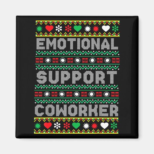 Emotional Suprt Coworker Funny Ugly Christmas Swea Magnet (Vorne)