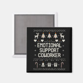 Emotional-suprt Coworker Funny Ugly Christmas Swea Magnet (Vorderseite/Rückseite)