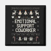 Emotional-suprt Coworker Funny Ugly Christmas Swea Magnet (Vorne)
