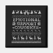 Emotional Suprt Coworker Funny Ugly Christmas Swea Magnet (Vorne)
