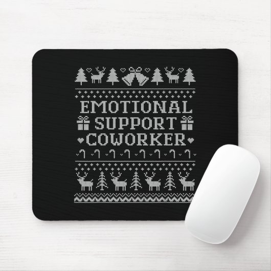 Emotional Suprt Coworker Funny Ugly Christmas Swea Mousepad (Mit Mouse)
