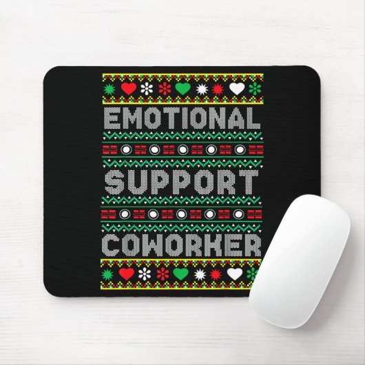 Emotional Suprt Coworker Funny Ugly Christmas Swea Mousepad (Mit Mouse)