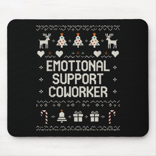 Emotional-suprt Coworker Funny Ugly Christmas Swea Mousepad (Vorne)