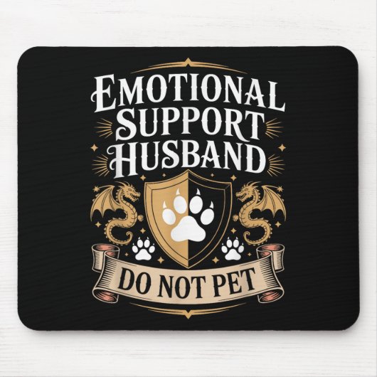 Emotional Suprt Husband Do Not Pet Fathers Day Fan Mousepad (Vorne)