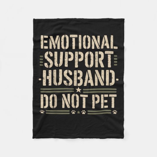 Emotional Suprt Husband Funny Pet Merch For Men Wi Fleecedecke (Vorderseite)