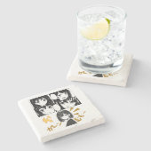 Emotionale Anime-Gitter. Kein BG Steinuntersetzer (Seitenansicht)