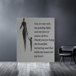 Emotionale Anleihe: Kohleskizze einer Mutter und e Poster