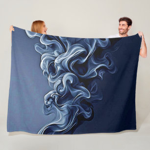 Emotionale blaue Rauchkunst Fleecedecke