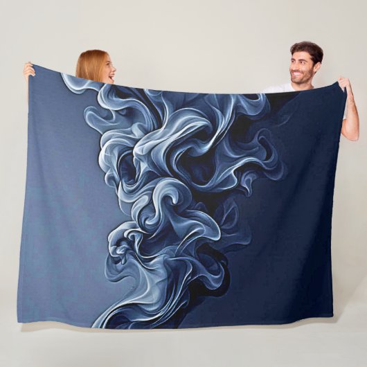 Emotionale blaue Rauchkunst Fleecedecke (Beispiel)