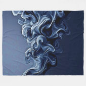 Emotionale blaue Rauchkunst Fleecedecke (Vorderseite (Horizontal))