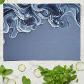 Emotionale blaue Rauchkunst Geschirrtuch (Gefaltet)