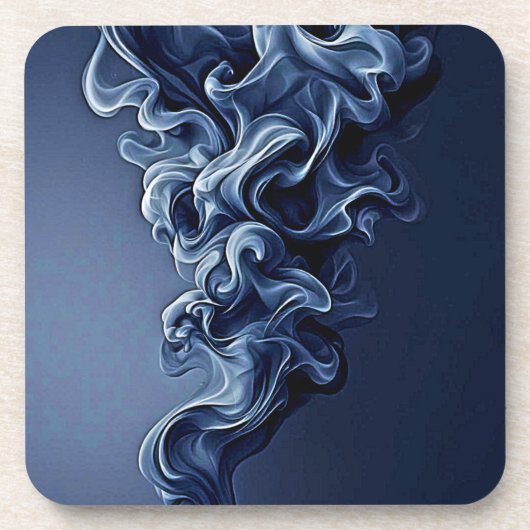 Emotionale blaue Rauchkunst Getränkeuntersetzer (Vorderseite)