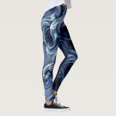 Emotionale blaue Rauchkunst Leggings (Rechts)
