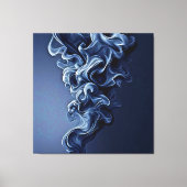 Emotionale blaue Rauchkunst Leinwanddruck (Vorderseite)