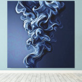 Emotionale blaue Rauchkunst Leinwanddruck (Insitu (Holzboden))
