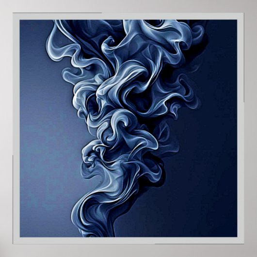 Emotionale blaue Rauchkunst Poster (Vorne)