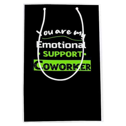 Emotionale Hilfe Coworker Basic Meme Mittlere Geschenktüte (Vorderseite)